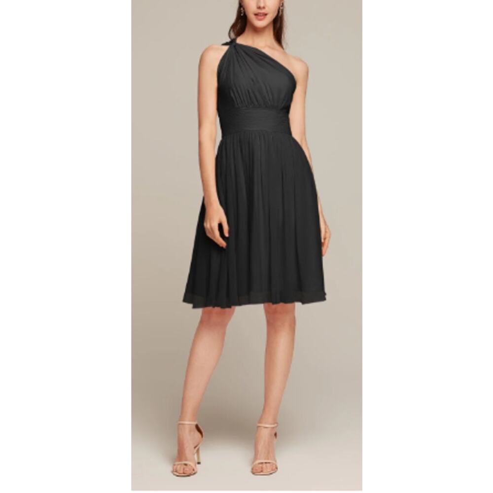 One-Shoulder Black Cocktail Dress
